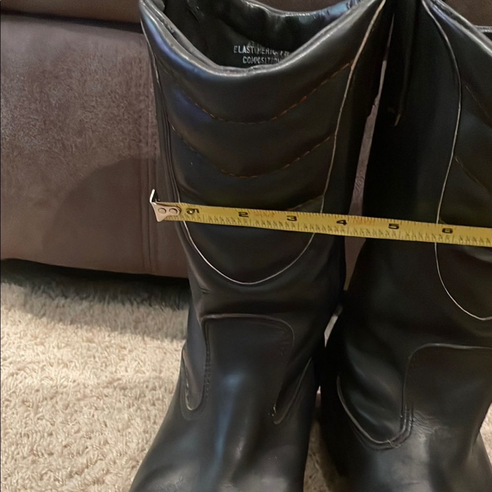 Harley-Davidson Black Leather Pull-On Men's Boots with Orange Trim - Picture 8 of 16